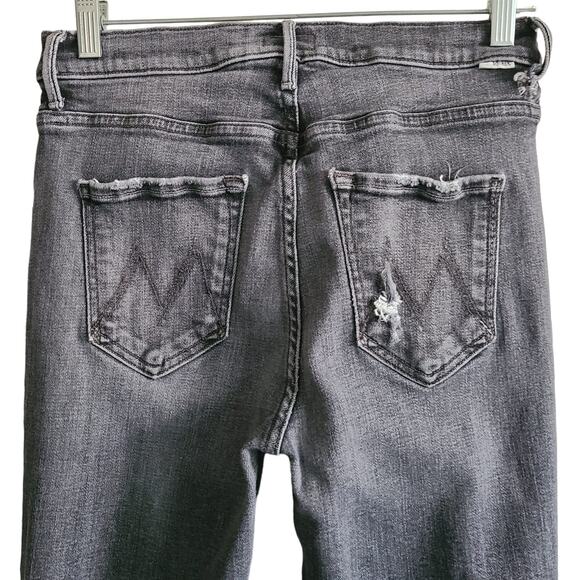 MOTHER The Mid‎ Rise Dazzler in Open Later Gray Busted Knee 1686-734 Women's 28 - Picture 6 of 16